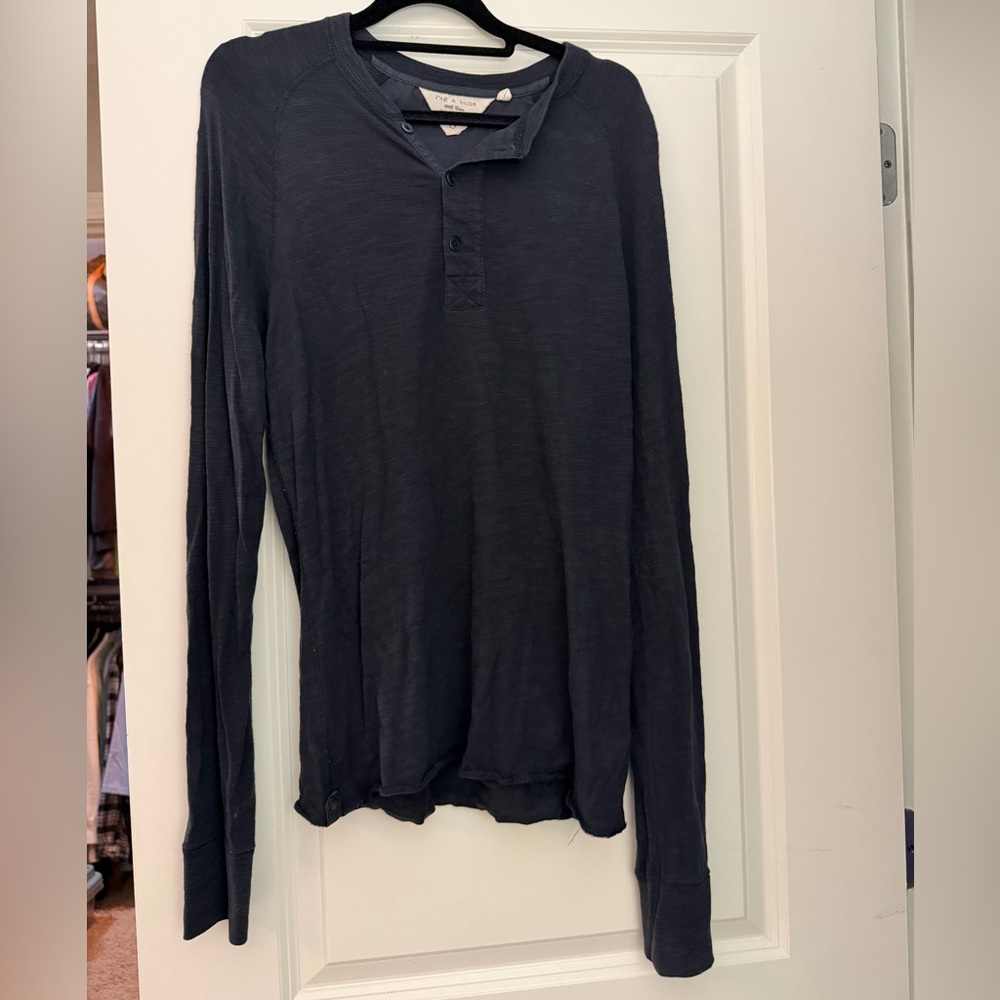 rag & bone Navy Long-Sleeve Henley
